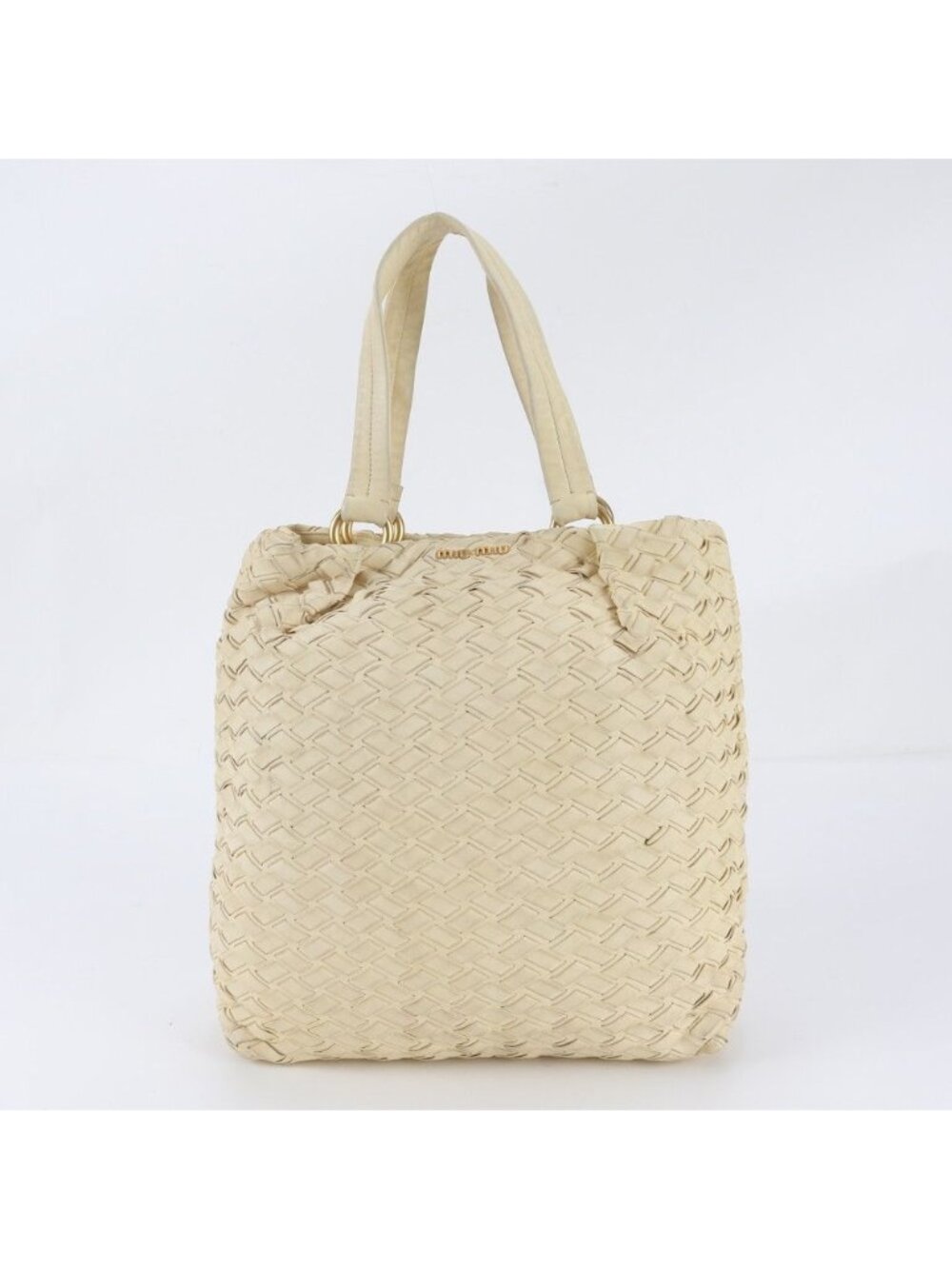 Miu Miu Intreccio Leather Tote Bag Shoulder
